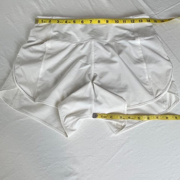 Lululemon White Real Quick Shorts Perforated Run Train Women’s W7ANVS Size 6 - Picture 9 of 12